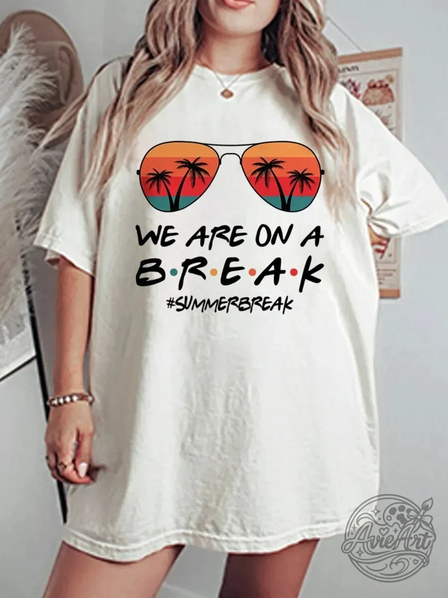 Summer Break Friends TV Show Sunglasses Palm Trees Graphic T-Shirt