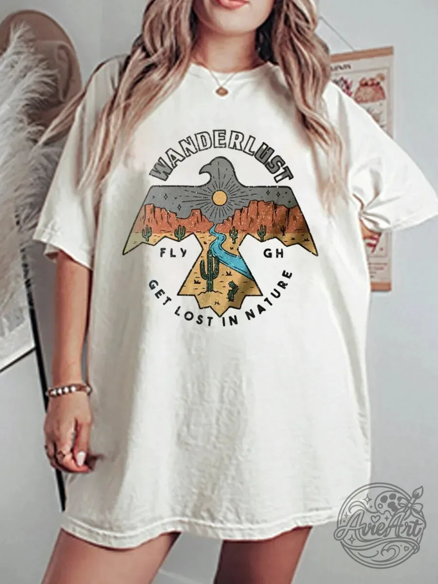 Wanderlust Get Lost In Nature Desert Eagle Graphic T-Shirt