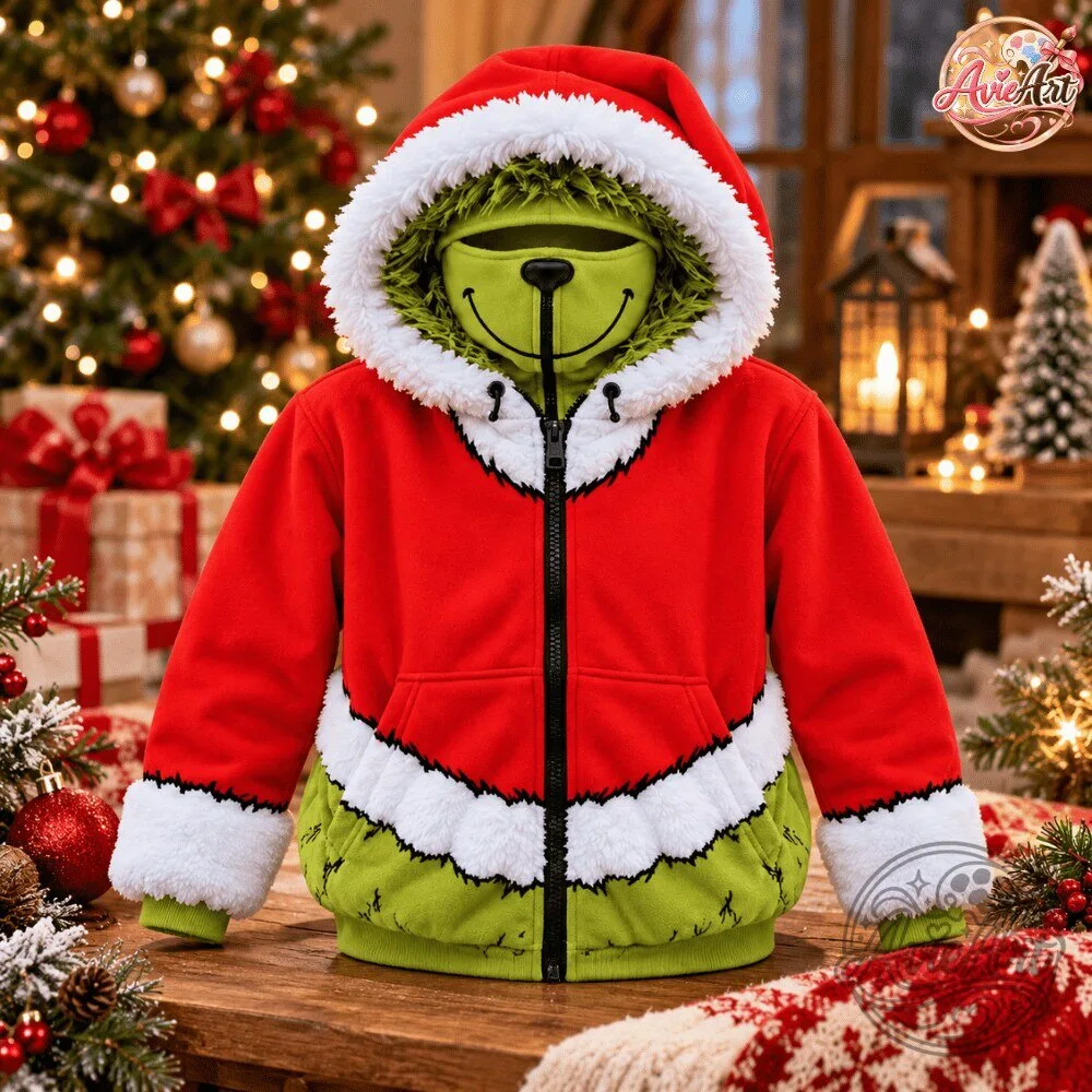 The Grinch Santa Claus Zip Up Hoodie Special Christmas Edition 2026