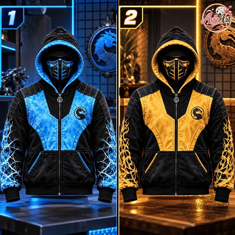 Mortal Kombat: Sub-Zero & Scorpion Zip Up Masked Hoodie 2026
